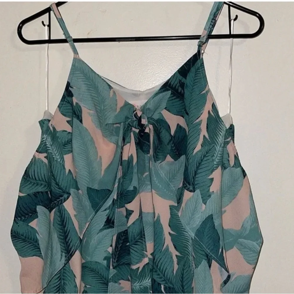 L'ATISTE Green and White Leaf Dress - Picture 3 of 9